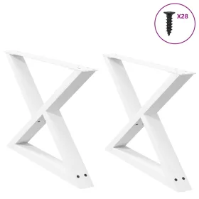    2 db fehér dohányzóasztal láb 70 x (42-43,3) cm acél dohányzóasztal láb