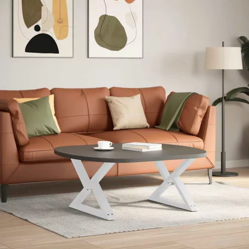 2 db fehér dohányzóasztal láb 70 x (42-43,3) cm acél dohányzóasztal láb