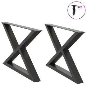    2 db antracitszürke acél dohányzóasztal láb 70 x (42-43,3) cm