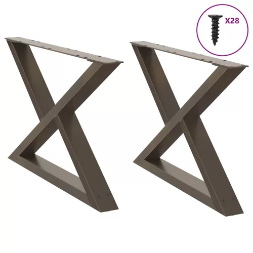  2 db natúr acél dohányzóasztal láb 70 x (42-43,3) cm acél
