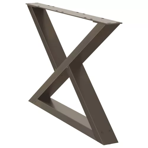  2 db natúr acél dohányzóasztal láb 70 x (42-43,3) cm acél