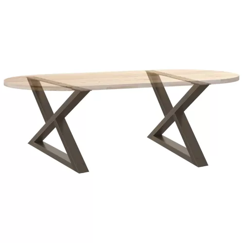  2 db natúr acél dohányzóasztal láb 70 x (42-43,3) cm acél