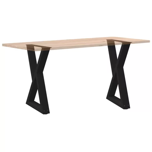  2 db fekete acél étkezőasztal láb 50 x (72-73,3) cm