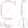  2 db fekete acél étkezőasztal láb 50 x (72-73,3) cm