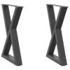  2 db antracitszürke acél étkezőasztalláb 50x(72-73,3) cm