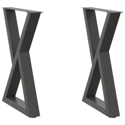  2 db antracitszürke acél étkezőasztalláb 50x(72-73,3) cm