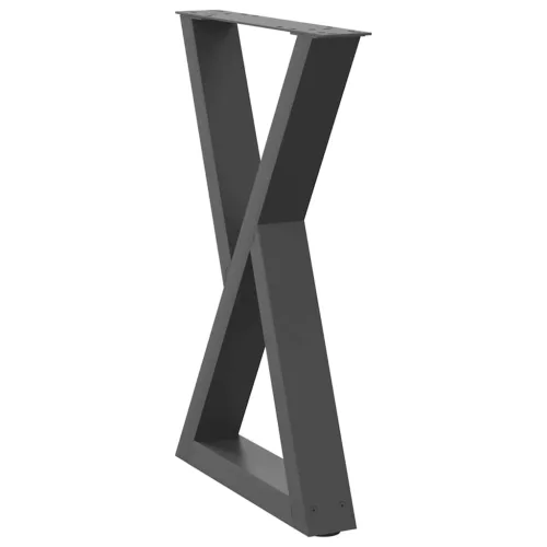  2 db antracitszürke acél étkezőasztalláb 50x(72-73,3) cm