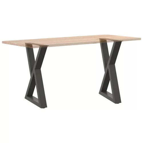  2 db antracitszürke acél étkezőasztalláb 50x(72-73,3) cm