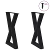  2 db fekete acél étkezőasztal láb 60 x (72-73,3) cm