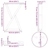  2 db fekete acél étkezőasztal láb 60 x (72-73,3) cm