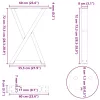  2 db fehér étkezőasztal láb 60 x (72-73,3) cm acél étkezőasztal láb