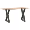  2 db antracitszürke acél étkezőasztalláb 60x(72-73,3) cm