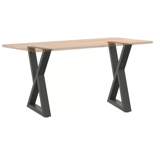  2 db antracitszürke acél étkezőasztalláb 60x(72-73,3) cm