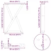  2 db antracitszürke acél étkezőasztalláb 60x(72-73,3) cm
