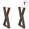  2 db natúr acél étkezőasztal láb 60 x (72-73,3) cm acél