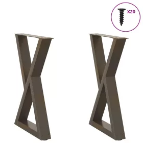    2 db natúr acél étkezőasztal láb 60 x (72-73,3) cm acél