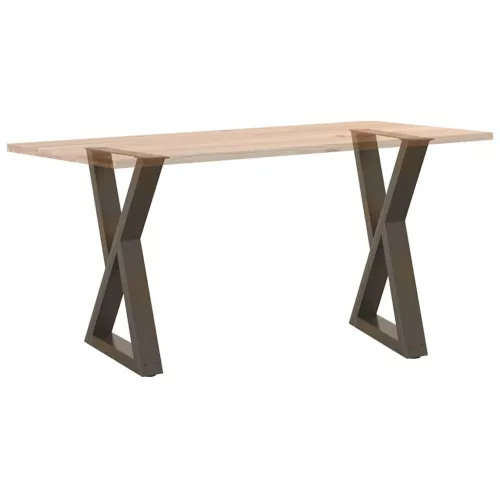  2 db natúr acél étkezőasztal láb 60 x (72-73,3) cm acél