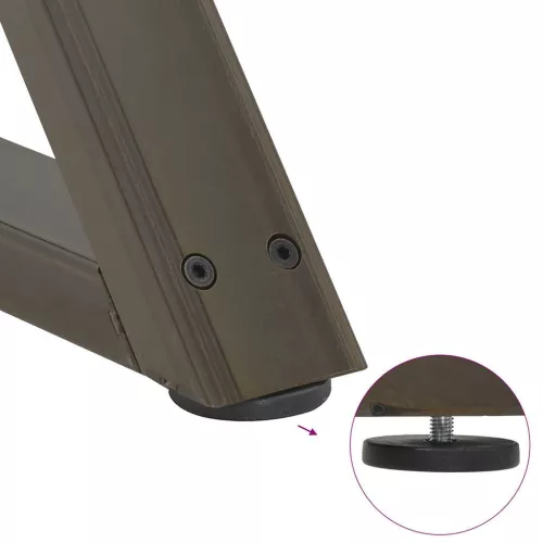  2 db natúr acél étkezőasztal láb 60 x (72-73,3) cm acél