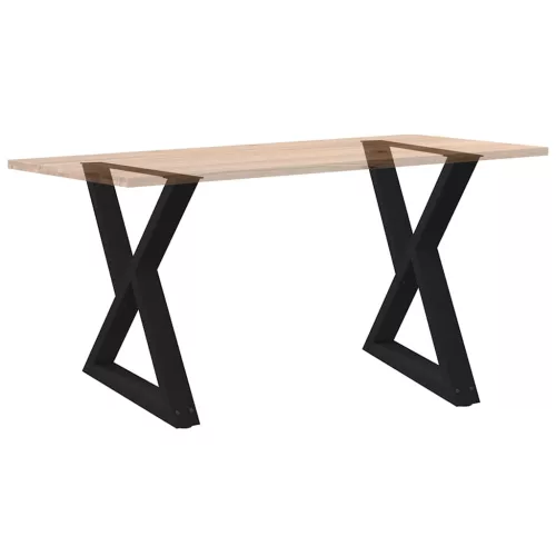  2 db fekete acél étkezőasztal láb 70 x (72-73,3) cm