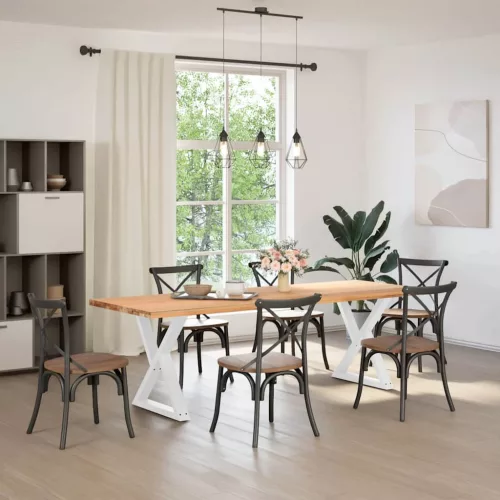  2 db fehér étkezőasztal láb 70 x (72-73,3) cm acél étkezőasztal láb