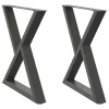  2 db antracitszürke acél étkezőasztalláb 70x(72-73,3) cm