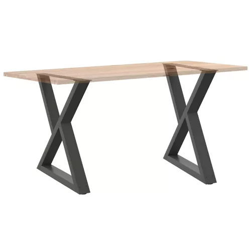  2 db antracitszürke acél étkezőasztalláb 70x(72-73,3) cm