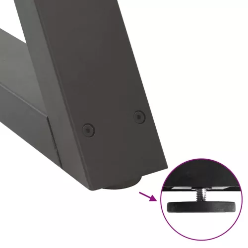  2 db antracitszürke acél étkezőasztalláb 70x(72-73,3) cm