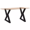  2 db fekete acél étkezőasztal láb 80 x (72-73,3) cm