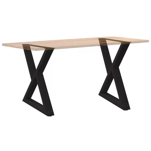  2 db fekete acél étkezőasztal láb 80 x (72-73,3) cm