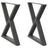  2 db antracitszürke acél étkezőasztalláb 80x(72-73,3) cm