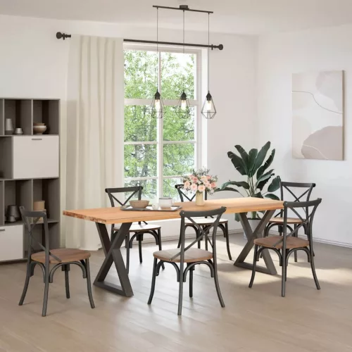  2 db antracitszürke acél étkezőasztalláb 80x(72-73,3) cm