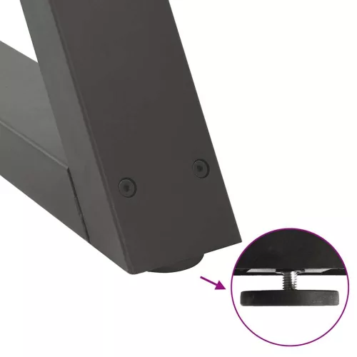  2 db antracitszürke acél étkezőasztalláb 80x(72-73,3) cm