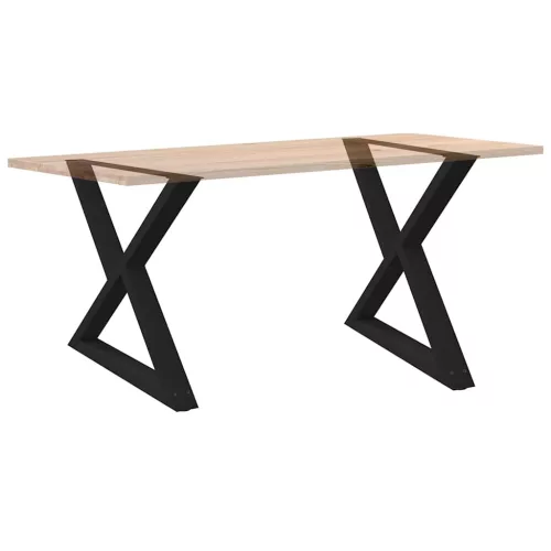  2 db fekete acél étkezőasztal láb 90 x (72-73,3) cm