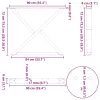  2 db fekete acél étkezőasztal láb 90 x (72-73,3) cm