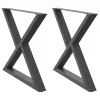  2 db antracitszürke acél étkezőasztalláb 90 x (72-73,3) cm