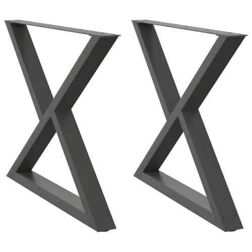  2 db antracitszürke acél étkezőasztalláb 90 x (72-73,3) cm