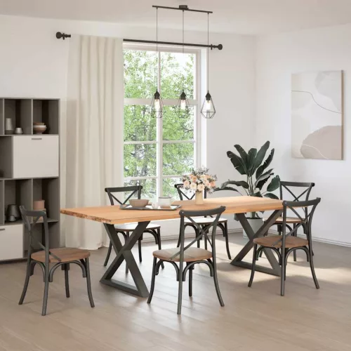  2 db antracitszürke acél étkezőasztalláb 90 x (72-73,3) cm