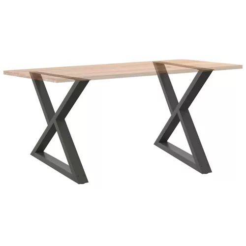  2 db antracitszürke acél étkezőasztalláb 90 x (72-73,3) cm