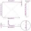  2 db antracitszürke acél étkezőasztalláb 90 x (72-73,3) cm