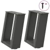  2 db antracitszürke, U alakú acél dohányzóasztal láb 30x(30-31) cm