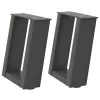  2 db antracitszürke, U alakú acél dohányzóasztal láb 30x(30-31) cm