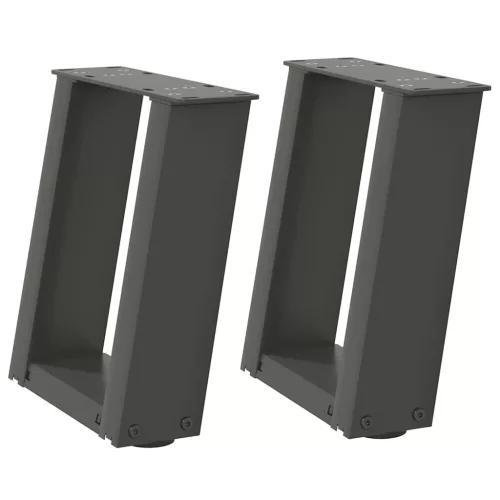  2 db antracitszürke, U alakú acél dohányzóasztal láb 30x(30-31) cm