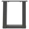  2 db antracitszürke, U alakú acél dohányzóasztal láb 30x(30-31) cm