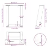  2 db antracitszürke, U alakú acél dohányzóasztal láb 30x(30-31) cm