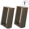  2 db U alakú natúr acél dohányzóasztal láb 30x(30-31) cm