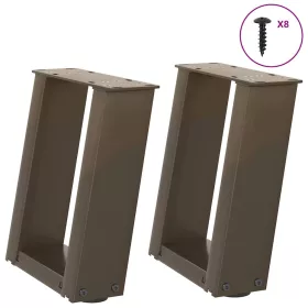    2 db U alakú natúr acél dohányzóasztal láb 30x(30-31) cm