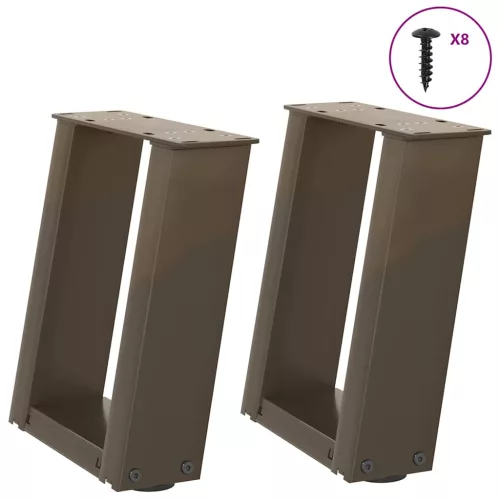  2 db U alakú natúr acél dohányzóasztal láb 30x(30-31) cm