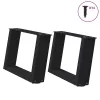  2 db U alakú dohányzóasztal láb fekete 40 x (30-31) cm acél dohányzóasztal láb