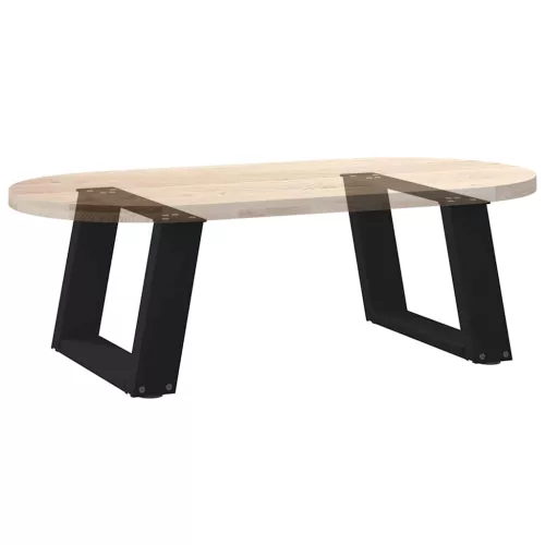  2 db U alakú dohányzóasztal láb fekete 40 x (30-31) cm acél dohányzóasztal láb