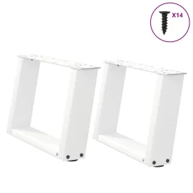    2 db U alakú dohányzóasztal láb fehér 40 x (30-31) cm acél